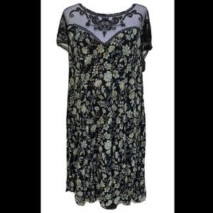Boho Floral Torrid Dress Embroidered Lace Collar